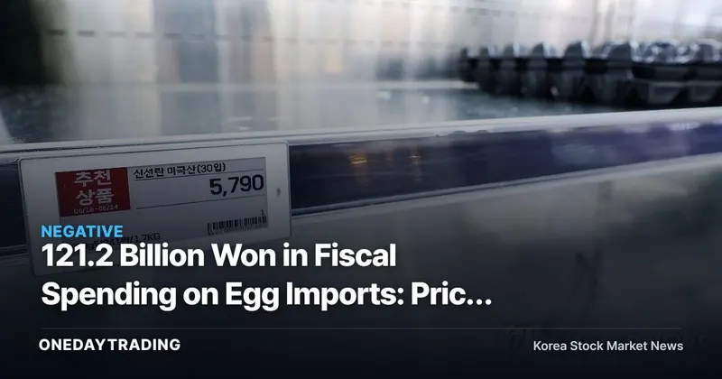 121.2 Billion Won in Fiscal Spending on Egg Imports: Price Pressure and Regulatory Risk for Poultry and Feed Stocks