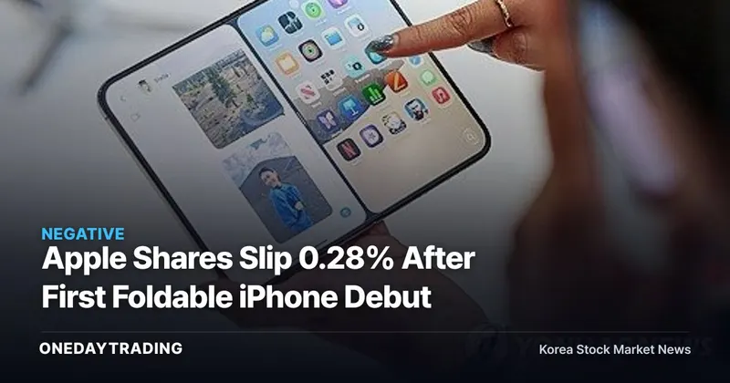 Apple Shares Slip 0.28% After First Foldable iPhone Debut