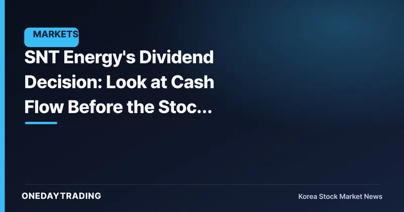 SNT Energy's Dividend Decision: Look at Cash Flow Before the Stock Price