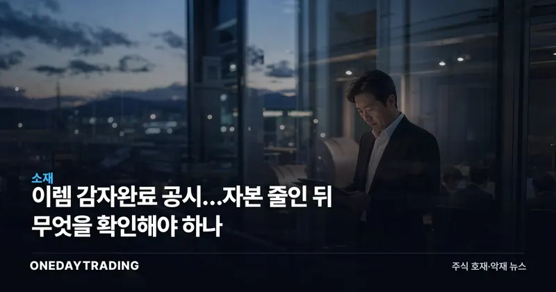 이렘 감자완료 공시…자본 줄인 뒤 무엇을 확인해야 하나