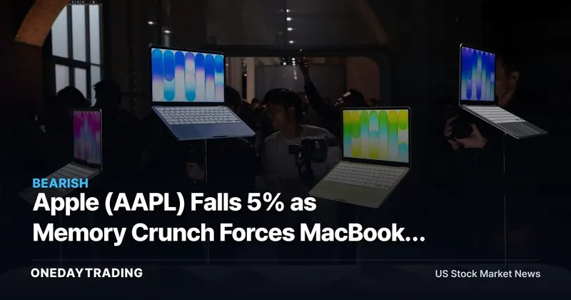 Apple (AAPL) Falls 5% as Memory Crunch Forces MacBook, iPad Price Hikes — Who Wins, Who Pays