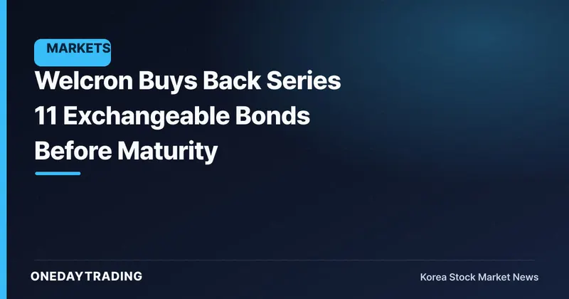 Welcron Buys Back Series 11 Exchangeable Bonds Before Maturity