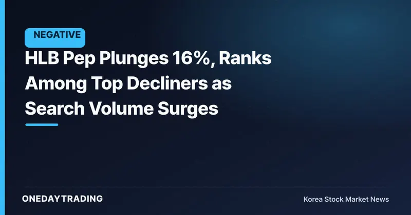 HLB Pep Plunges 16%, Ranks Among Top Decliners as Search Volume Surges