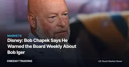 Disney: Bob Chapek Says He Warned the Board Weekly About Bob Iger