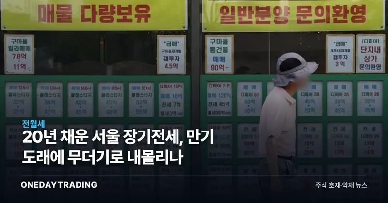 20년 채운 서울 장기전세, 만기 도래에 무더기로 내몰리나