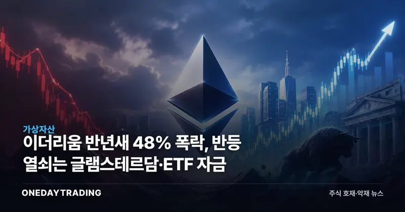 이더리움 반년새 48% 폭락, 반등 열쇠는 글램스테르담·ETF 자금