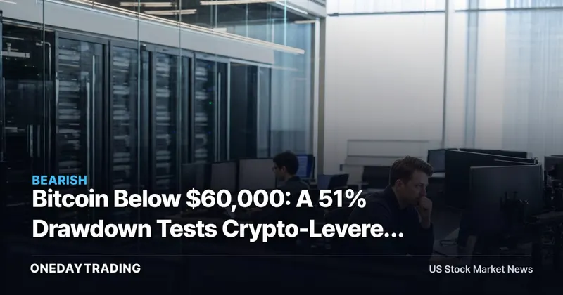 Bitcoin Below $60,000: A 51% Drawdown Tests Crypto-Levered Equities COIN, MSTR