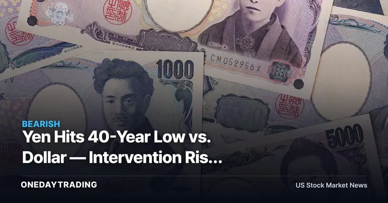 Yen Hits 40-Year Low vs. Dollar — Intervention Risk Puts Carry Trades on a Hair Trigger
