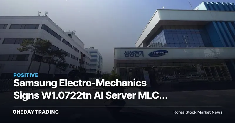Samsung Electro-Mechanics Signs W1.0722tn AI Server MLCC Deal