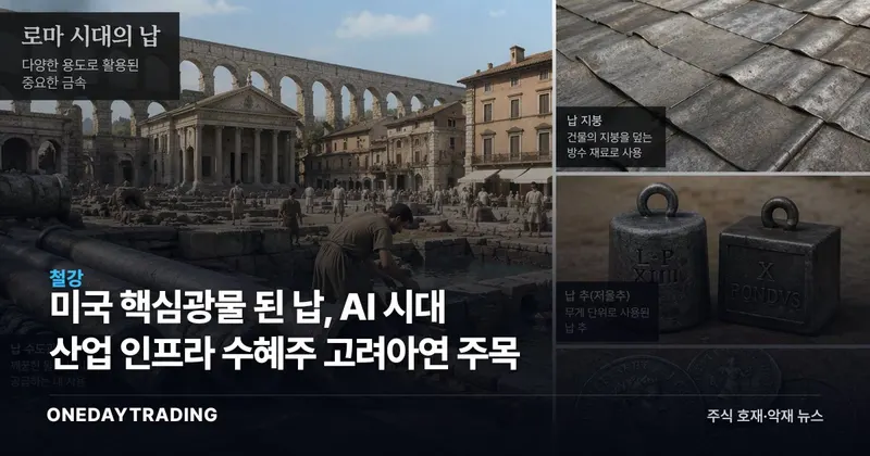 미국 핵심광물 된 납, AI 시대 산업 인프라 수혜주 고려아연 주목