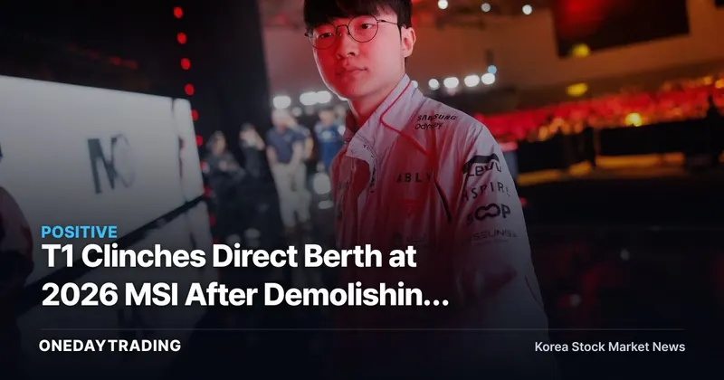 T1 Clinches Direct Berth at 2026 MSI After Demolishing Team Liquid — What the Win Signals for Esports Stocks