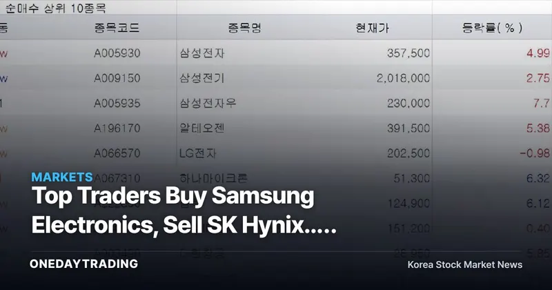 Top Traders Buy Samsung Electronics, Sell SK Hynix... Semiconductor Supply-Demand Diverges