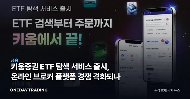 키움증권 ETF 탐색 서비스 출시, 온라인 브로커 플랫폼 경쟁 격화되나