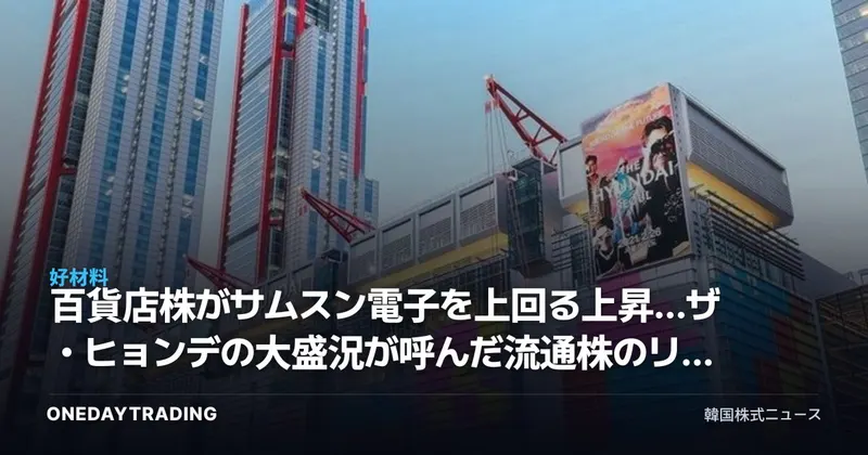 百貨店株がサムスン電子を上回る上昇…ザ・ヒョンデの大盛況が呼んだ流通株のリレーティング