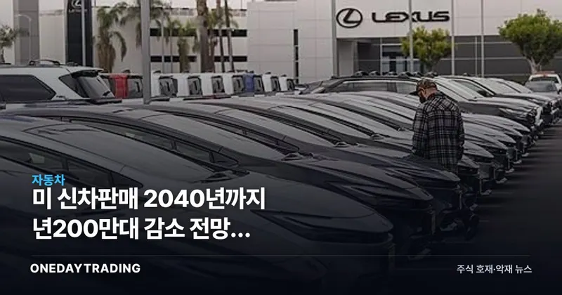 美 신차판매 2040년까지 年200만대 감소 전망, 현대차·기아 수출 전략 분기점