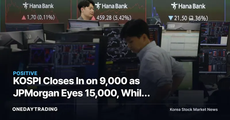KOSPI Closes In on 9,000 as JPMorgan Eyes 15,000, While KOSDAQ Breaks Below 900 — A Widening Divide