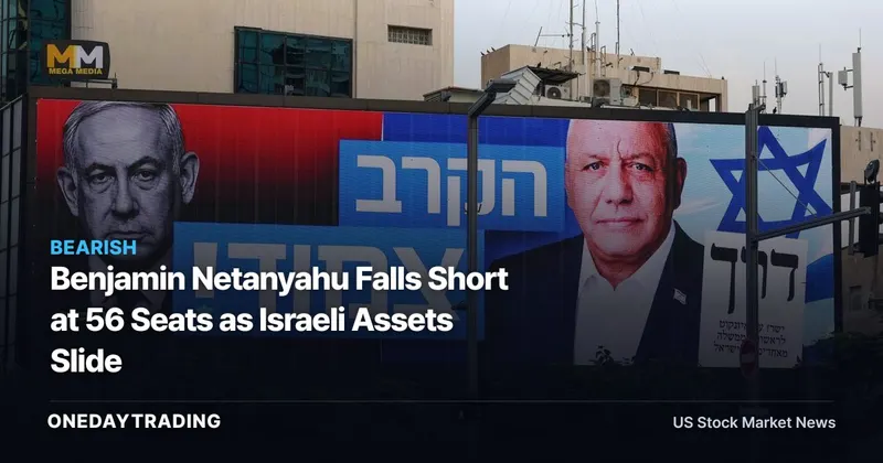 Benjamin Netanyahu Falls Short at 56 Seats as Israeli Assets Slide