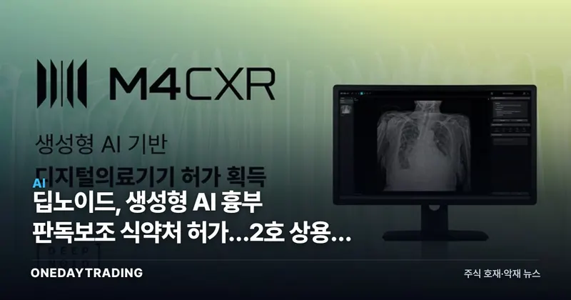딥노이드, 생성형 AI 흉부 판독보조 식약처 허가…2호 상용화 신호탄