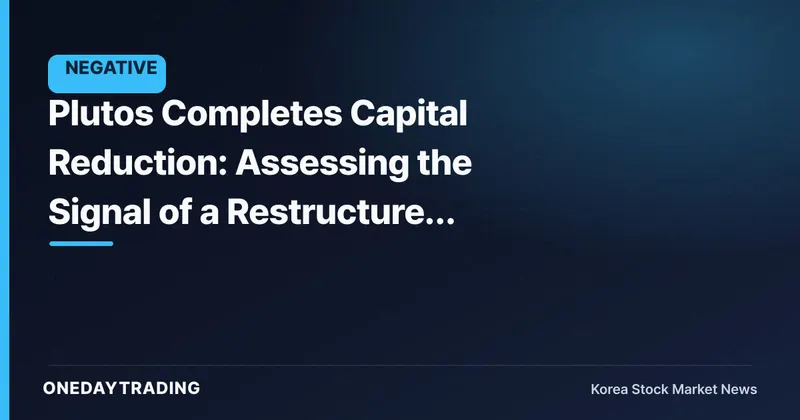 Plutos Completes Capital Reduction: Assessing the Signal of a Restructured Capital Base and Key Trading Variables