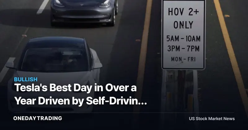 Tesla's Best Day in Over a Year Driven by Self-Driving Update, Not Deliveries