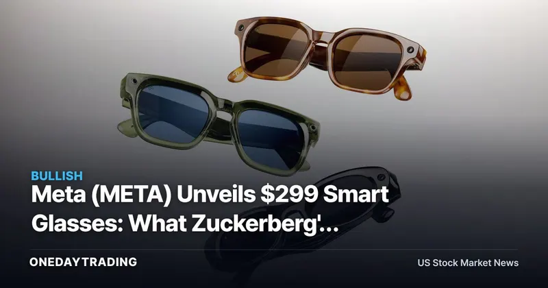 Meta (META) Unveils $299 Smart Glasses: What Zuckerberg's Wearables Bet Means for Investors