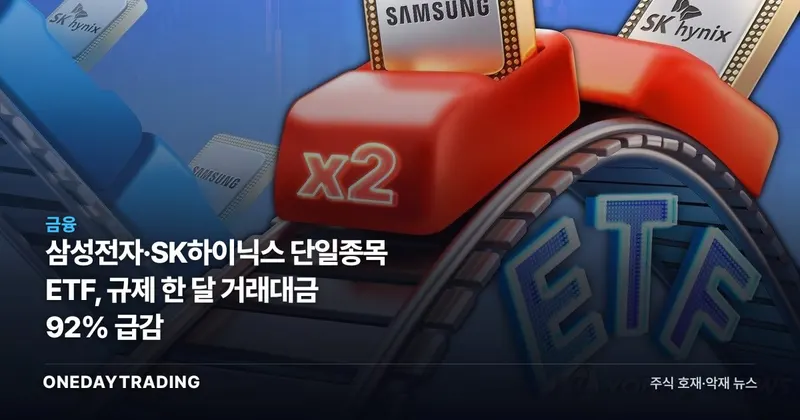 삼성전자·SK하이닉스 단일종목 ETF, 규제 한 달 거래대금 92% 급감