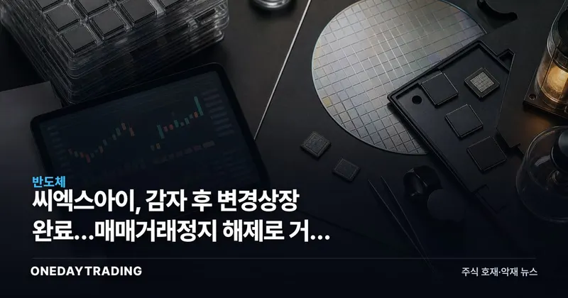 씨엑스아이, 감자 후 변경상장 완료…매매거래정지 해제로 거래 정상화