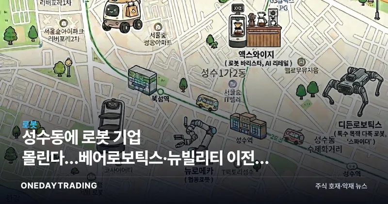 성수동에 로봇 기업 몰린다…베어로보틱스·뉴빌리티 이전, 로봇 클러스터 부상