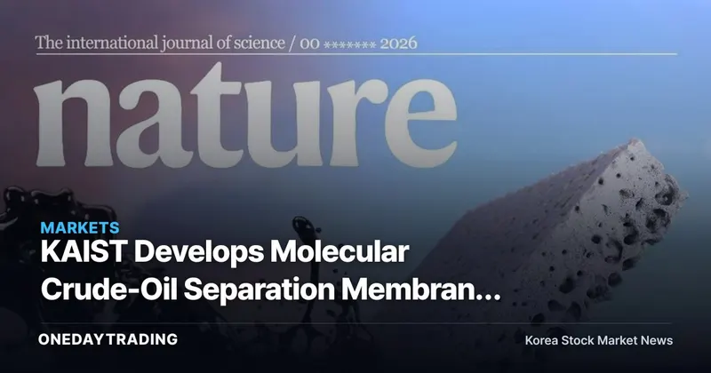 KAIST Develops Molecular Crude-Oil Separation Membrane — Could It Reshape the Refining Industry's Energy Cost Structure?