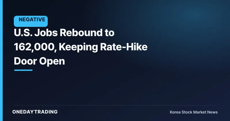 U.S. Jobs Rebound to 162,000, Keeping Rate-Hike Door Open