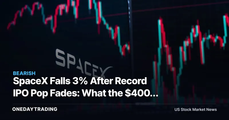 SpaceX Falls 3% After Record IPO Pop Fades: What the $400B Selloff Signals for Space Stocks