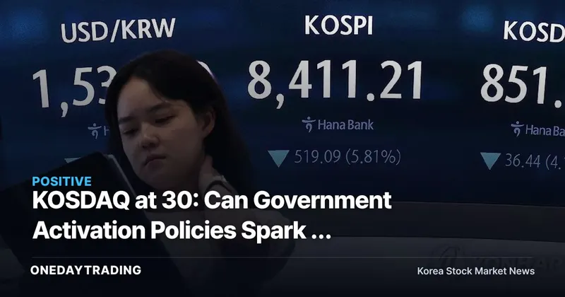 KOSDAQ at 30: Can Government Activation Policies Spark a Rebound After Being Left Behind in the KOSPI Rally?