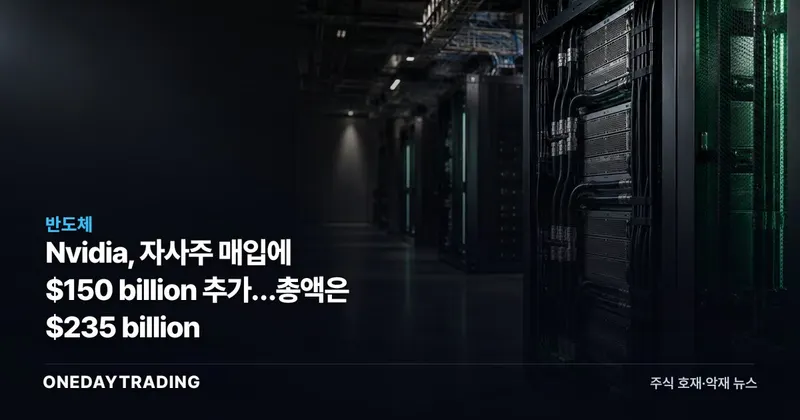 Nvidia, 자사주 매입에 $150 billion 추가…총액은 $235 billion