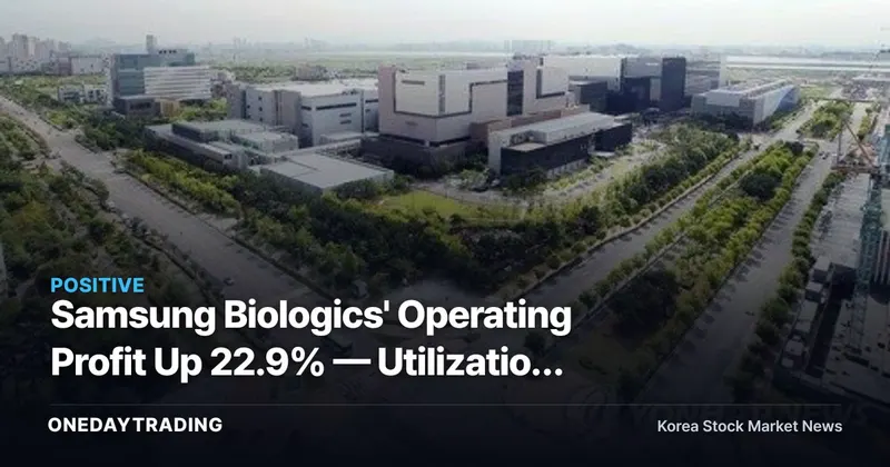 Samsung Biologics' Operating Profit Up 22.9% — Utilization Gains or a Currency Illusion?