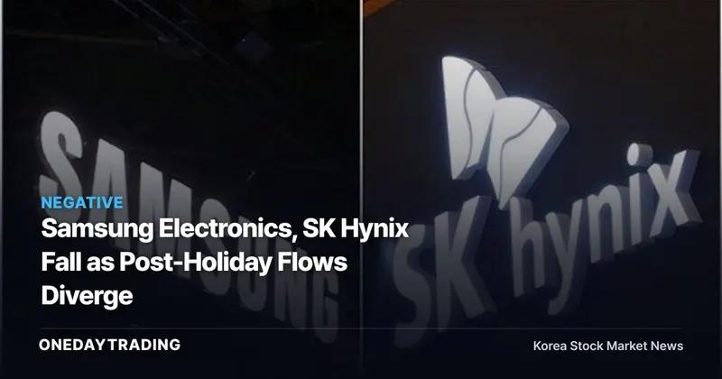 Samsung Electronics, SK Hynix Fall as Post-Holiday Flows Diverge