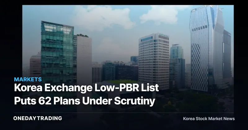 Korea Exchange Low-PBR List Puts 62 Plans Under Scrutiny