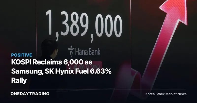 KOSPI Reclaims 6,000 as Samsung, SK Hynix Fuel 6.63% Rally