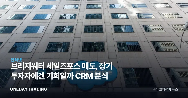 브리지워터 세일즈포스 매도, 장기 투자자에겐 기회일까 CRM 분석
