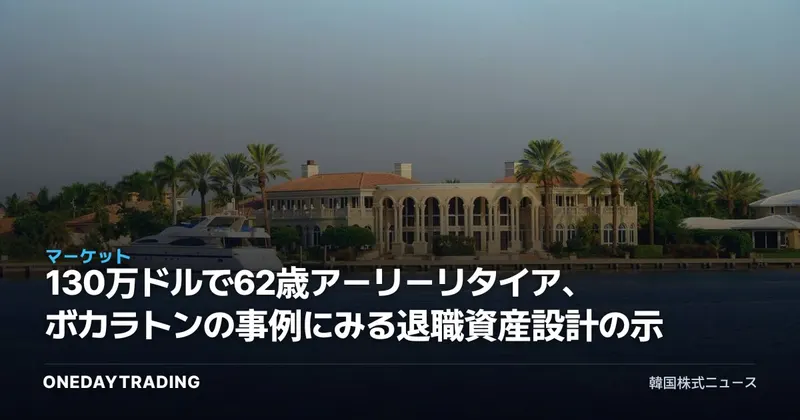130万ドルで62歳アーリーリタイア、ボカラトンの事例にみる退職資産設計の示唆