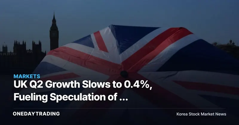 UK Q2 Growth Slows to 0.4%, Fueling Speculation of a Faster Bank of England Rate Cut