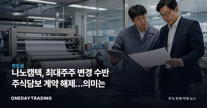 나노캠텍, 최대주주 변경 수반 주식담보 계약 해제…의미는