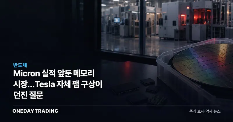 Micron 실적 앞둔 메모리 시장…Tesla 자체 팹 구상이 던진 질문