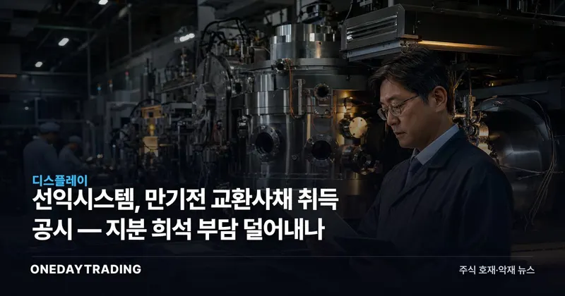 선익시스템, 만기전 교환사채 취득 공시 — 지분 희석 부담 덜어내나