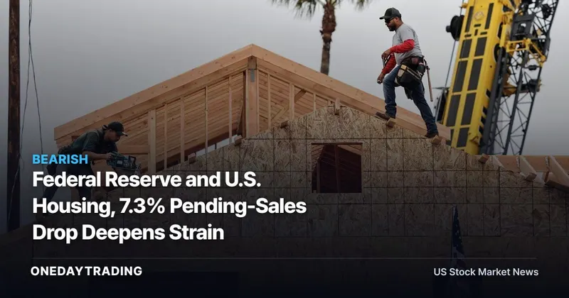 Federal Reserve and U.S. Housing, 7.3% Pending-Sales Drop Deepens Strain
