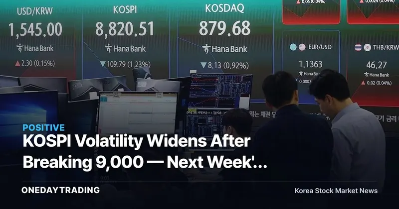 KOSPI Volatility Widens After Breaking 9,000 — Next Week's 9,500 Band and Leading-Stock Strategy