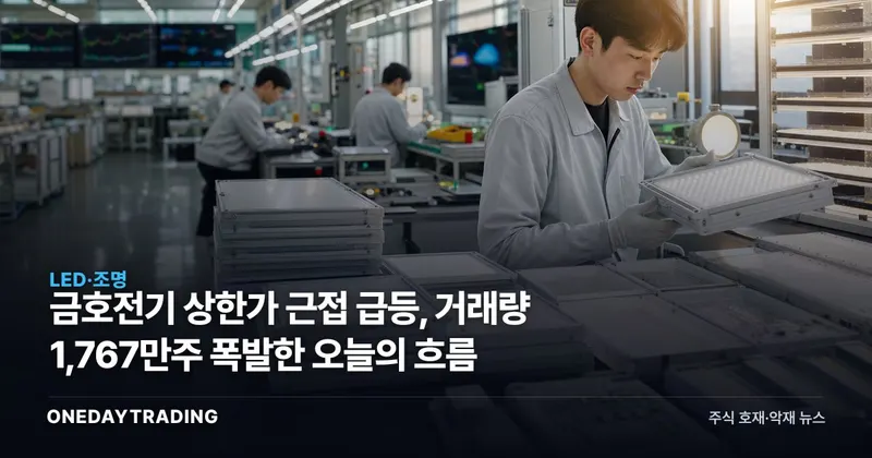 금호전기 상한가 근접 급등, 거래량 1,767만주 폭발한 오늘의 흐름