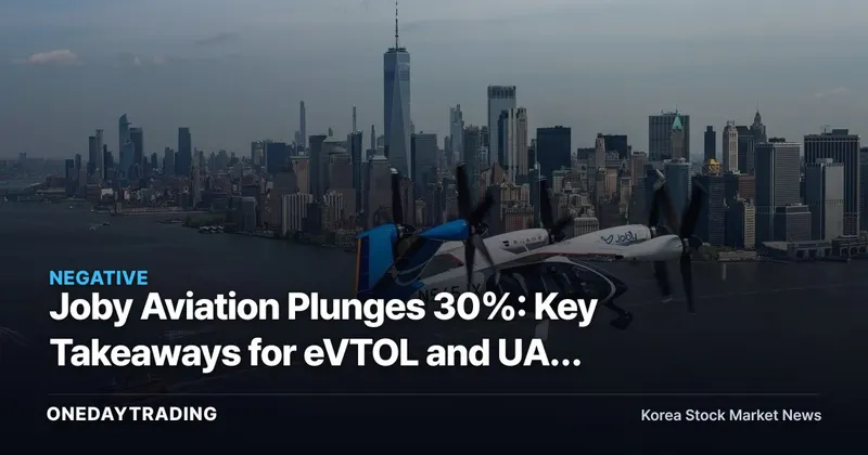 Joby Aviation Plunges 30%: Key Takeaways for eVTOL and UAM Theme Investors