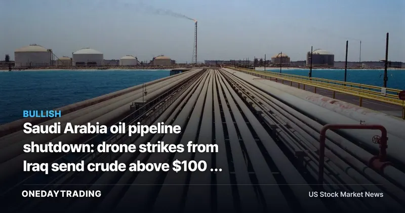 Saudi Arabia oil pipeline shutdown: drone strikes from Iraq send crude above $100 a barrel