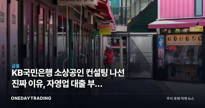 KB국민은행 소상공인 컨설팅 나선 진짜 이유, 자영업 대출 부실 경고음