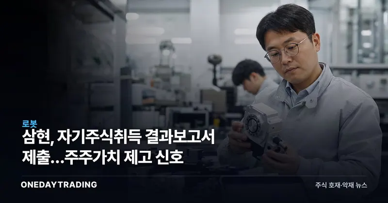 삼현, 자기주식취득 결과보고서 제출…주주가치 제고 신호